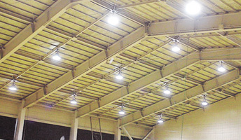 体育館照明の電気工事